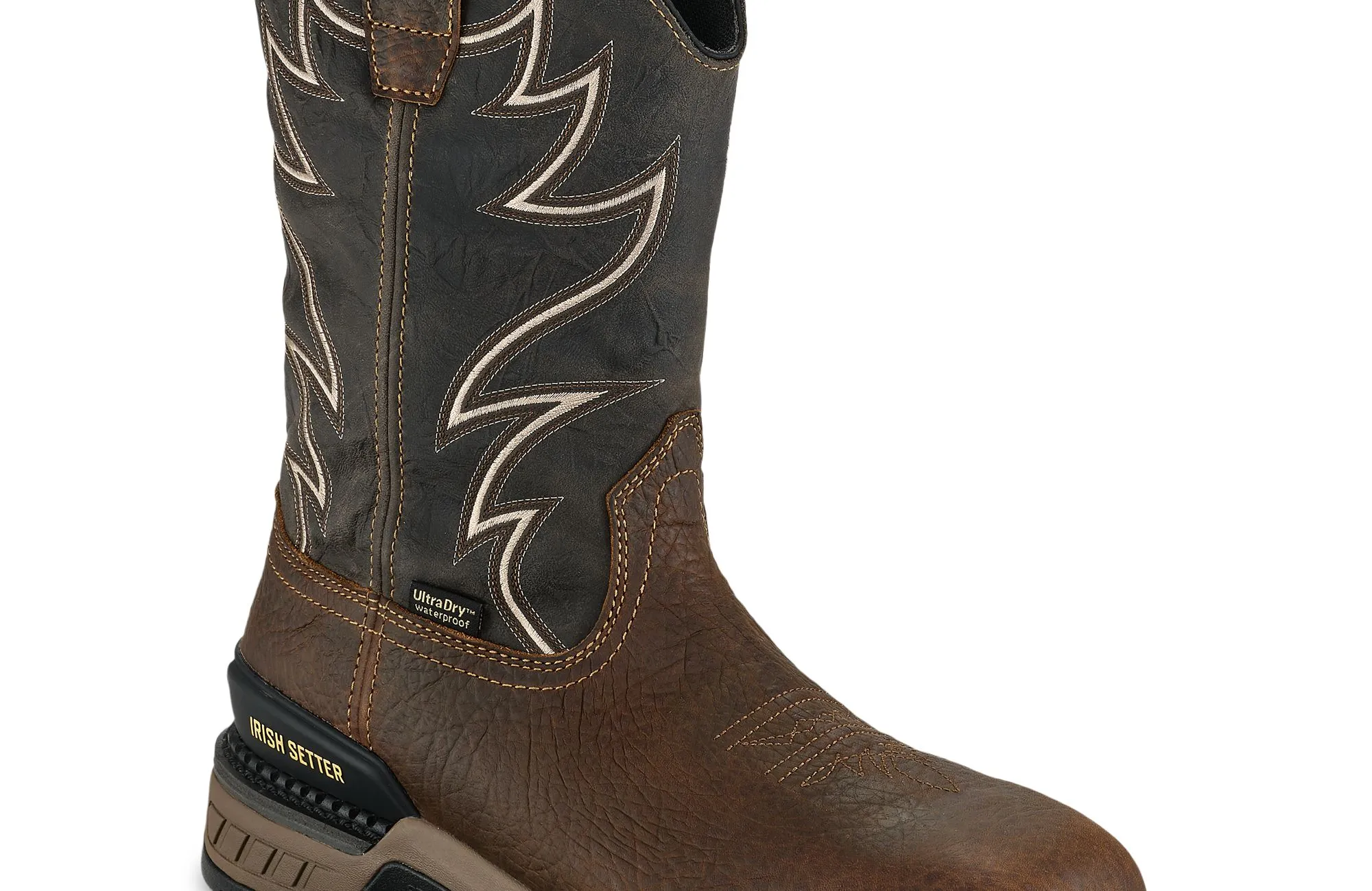 Two Harbors  Men's 11-inch Waterproof Leather Safety Toe Pull-On Boot