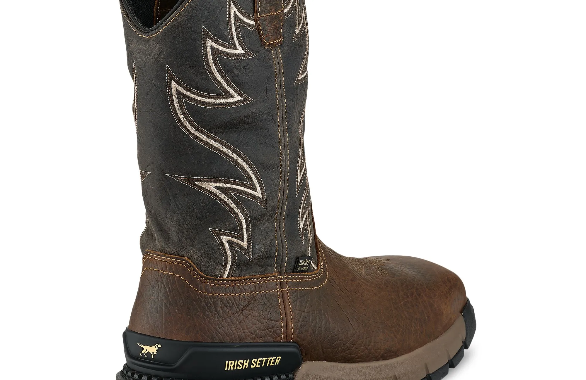 Two Harbors  Men's 11-inch Waterproof Leather Safety Toe Pull-On Boot