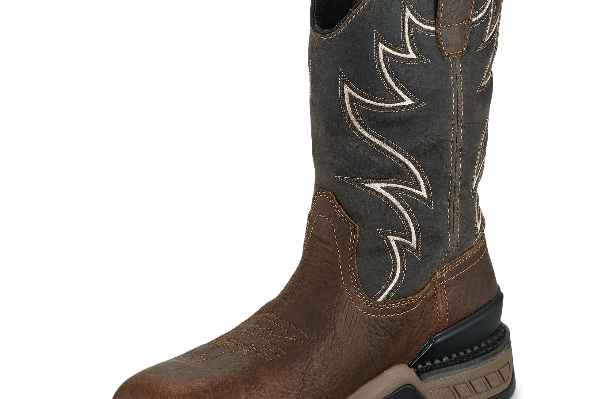 Two Harbors  Men's 11-inch Waterproof Leather Safety Toe Pull-On Boot