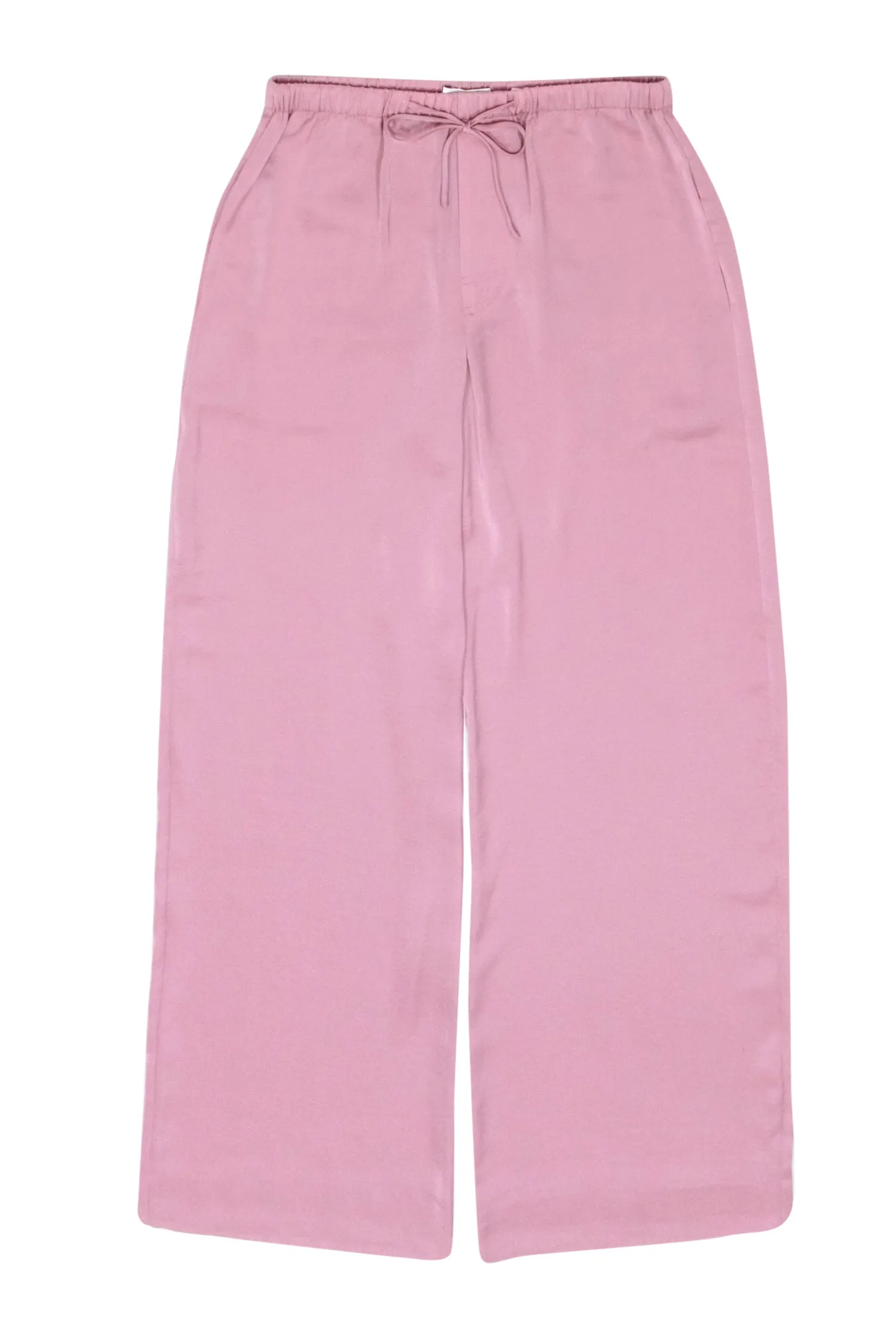 Vince - Light Mauve Satin Wide-Leg Drawstring Pants Sz M