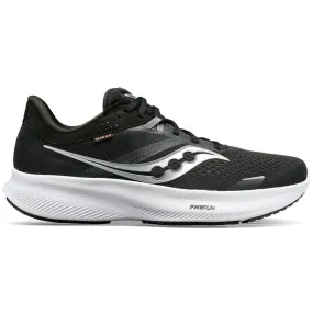 Women's Saucony Ride 16, Black/White, 8.5 D Wide