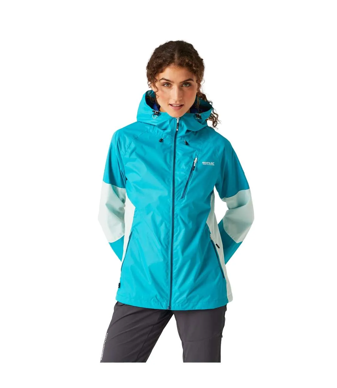 Womens/ladies highton v stretch waterproof jacket tahoe blue/bleached aqua Regatta