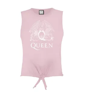 Womens/ladies queen sleeveless crop top pink Amplified