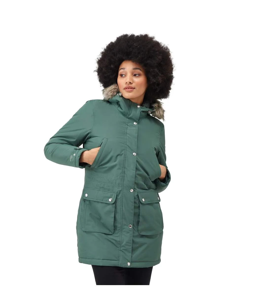 Womens/ladies voltera heated waterproof jacket dark forest green Regatta