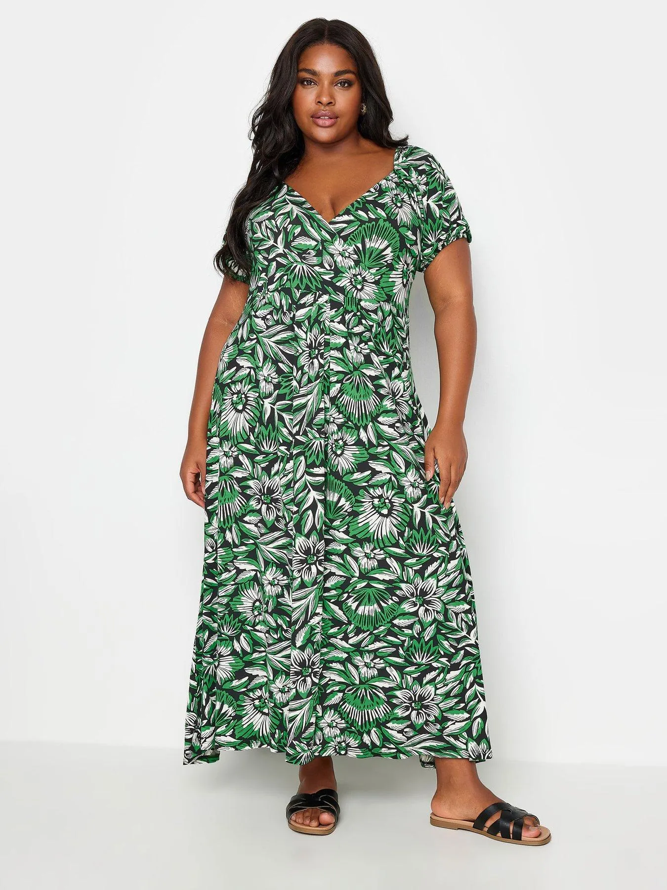 Yours Curve Floral Wrap Maxi Dress