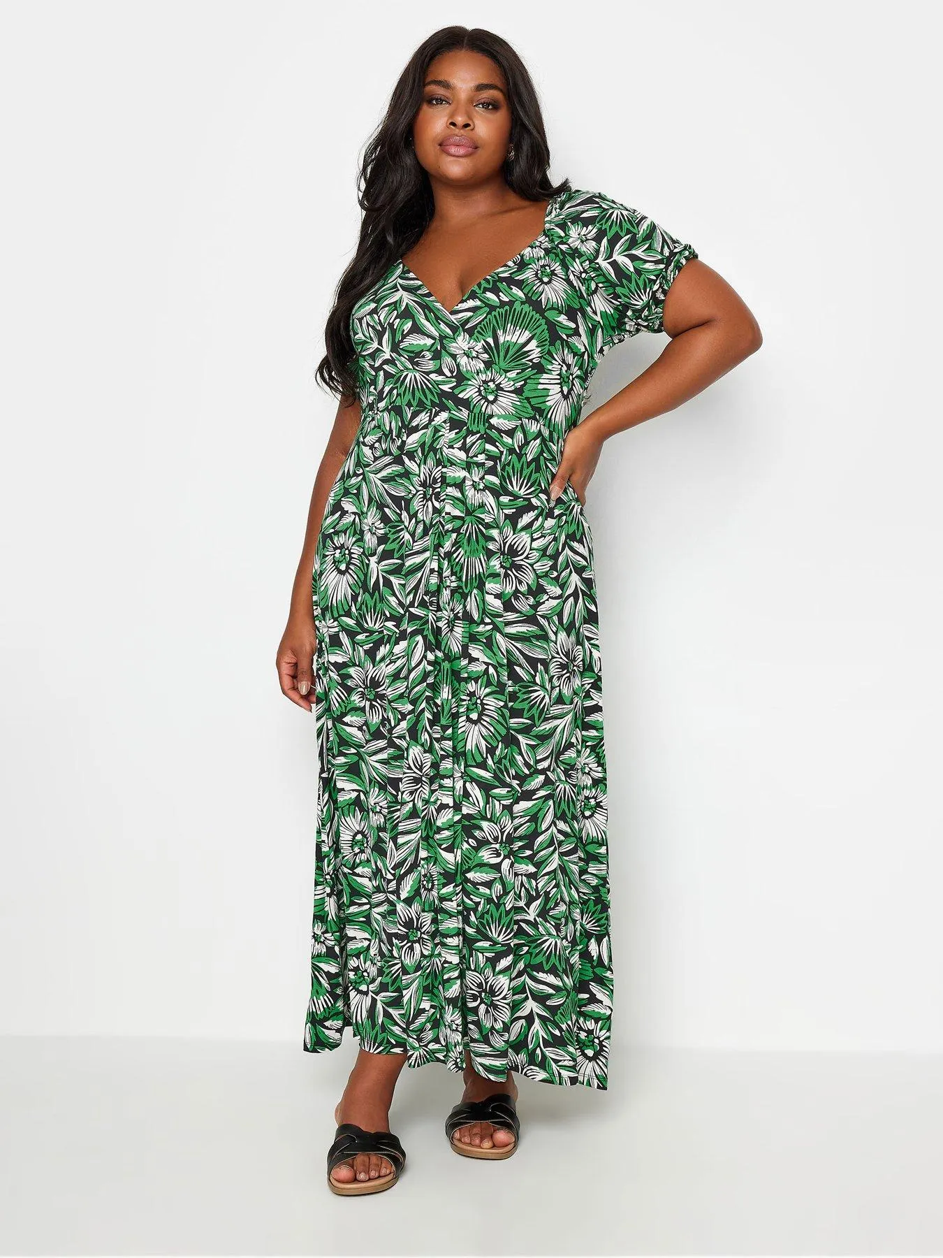 Yours Curve Floral Wrap Maxi Dress