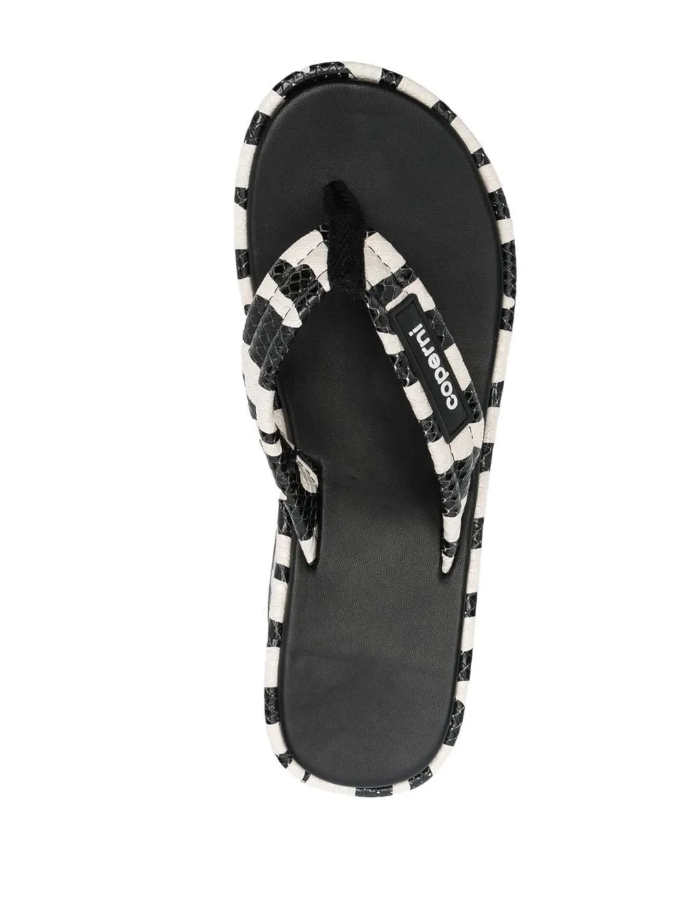 ZEBRA PRINT 100MM BRANDED WEDGE SANDALS